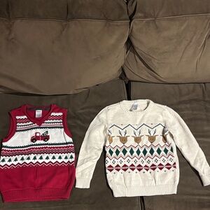 GYMBOREE Red truck and Reindeer Sweater Combo pack